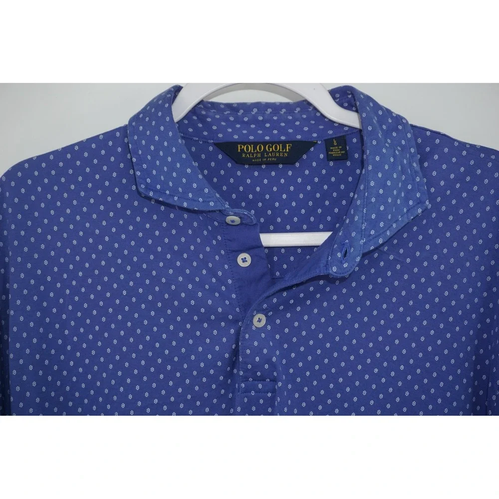 Polo Golf Ralph Lauren Polo Shirt Blue Geo Print Golf Performance Men's Large